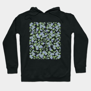 Blue Flower Pattern Hoodie